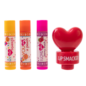 3 Piece Lip Balm with Heart Topper - Red | Lip Smacker