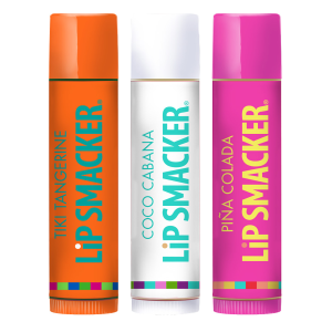 Lip Smacker | Tropical Fever Trio - products front facing with cap fastened, with white background